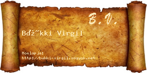 Bükki Virgil névjegykártya